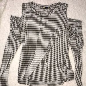 Striped off the shoulder T-shirt